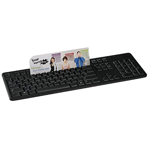 Additional Image 1 - a black keyboard with a white card on it
