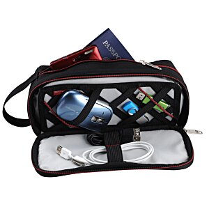 Additional Image 1 - a black and white bag with a black strap