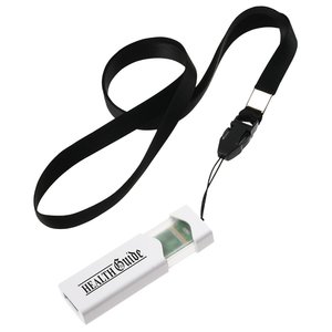 Additional Image 4 - a black lanyard with a white label