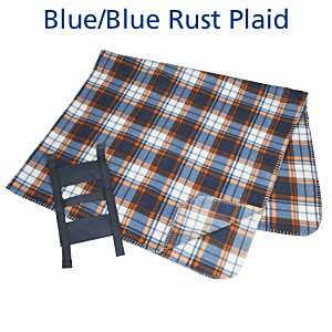 Additional Image 1 - a blue and white plaid blanket