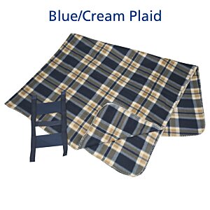Additional Image 2 - a blue and yellow plaid tablecloth