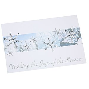 Additional Image 4 - a white card with snowflakes on it