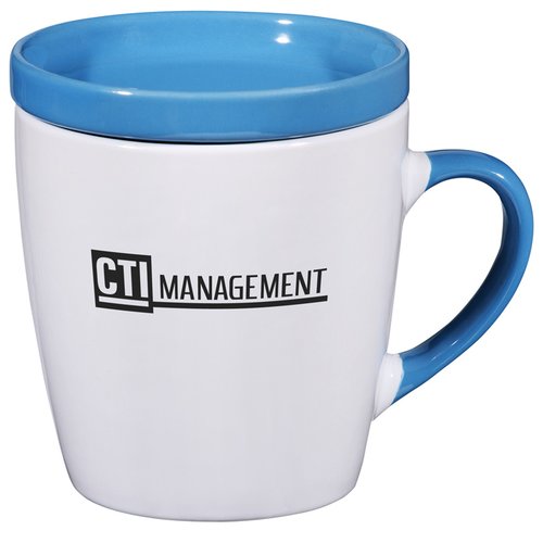Additional Image 1 - a white and blue mug with a blue handle