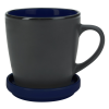 View Image 2 of 2 of Double-up Mug with Coaster - Black - 12 oz.