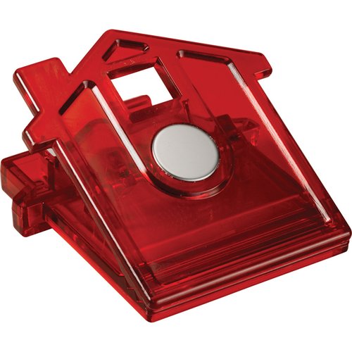 Additional Image 1 - a red plastic house with a white circle on top