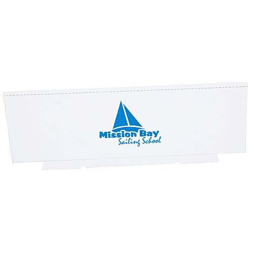 Additional Image 2 - a white headband with a blue triangle on it