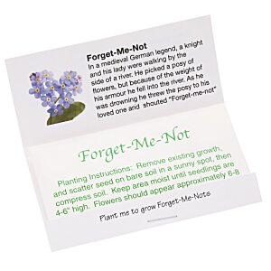 Additional Image 1 - a white card with green text and purple flowers