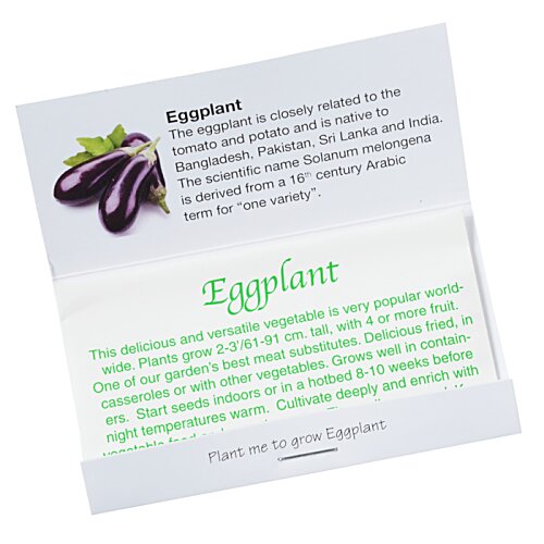 Additional Image 1 - a white and green card with a picture of a purple eggplant
