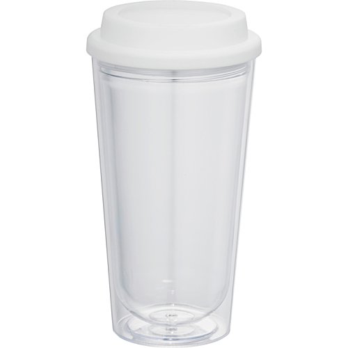 Additional Image 1 - a clear plastic cup with a white lid
