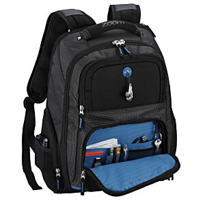 Additional Image 3 - a black backpack with a blue inside