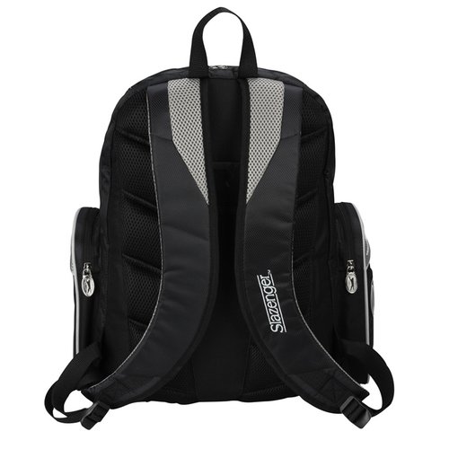 Additional Image 1 - a black backpack with grey straps