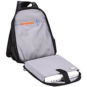 Additional Image 1 - a grey backpack with a black handle