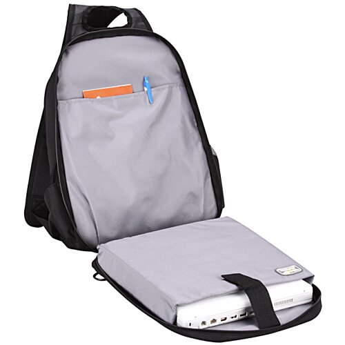 Additional Image 1 - a grey backpack with a black handle