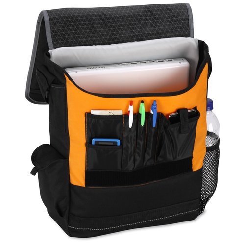 Additional Image 2 - a black and orange bag with a white background