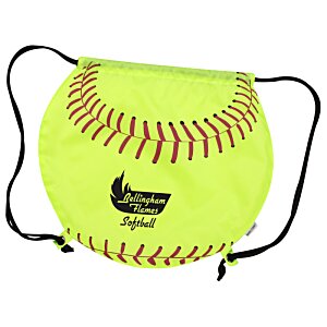 Additional Image 1 - a yellow softball bag with red stitching