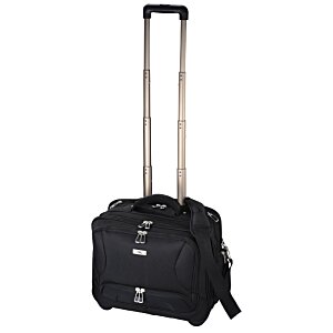 Additional Image 3 - a black suitcase with long handle