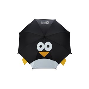 Additional Image 1 - a black umbrella with a penguin head