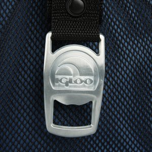 Additional Image 3 - a white plastic buckle on a blue bag