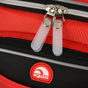 Additional Image 3 - a close up of a zipper on a red and black bag