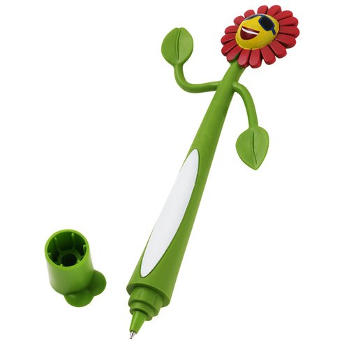 Additional Image 1 - a green pen with a red flower