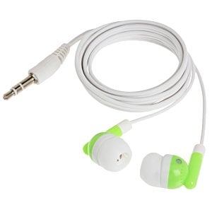 Additional Image 1 - a white earbuds with green ear buds