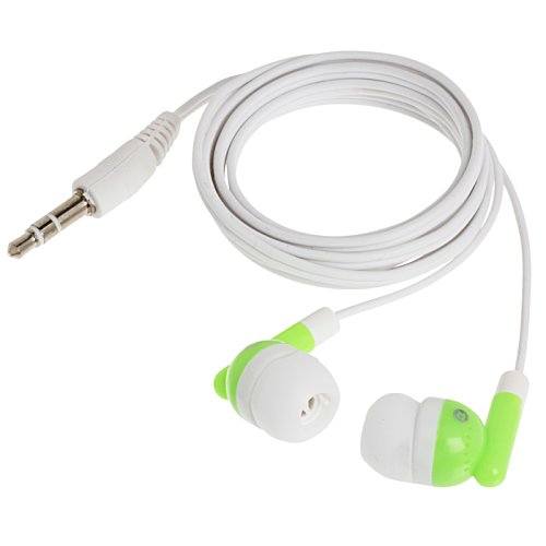 Additional Image 1 - a white earbuds with green ear buds