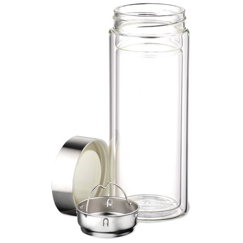 Additional Image 2 - a clear glass container with a white lid