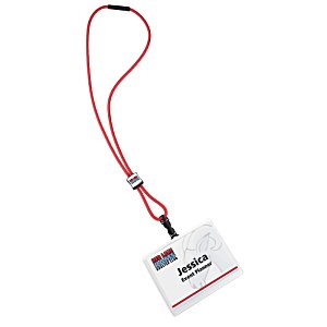Additional Image 1 - a white badge with red cord