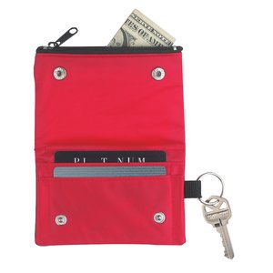 Additional Image 1 - a red wallet with a key and a key chain