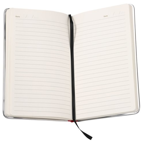 Additional Image 2 - a white notebook with a black zipper
