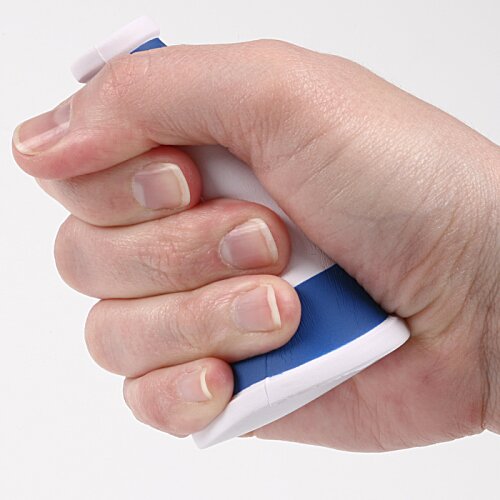 Additional Image 1 - a hand holding a blue and white object