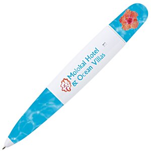 Additional Image 1 - a blue pen with a flower on it