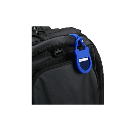 Additional Image 2 - a blue tag on a black backpack