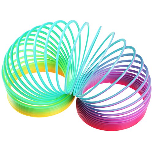 Additional Image 1 - a rainbow colored slinky toy