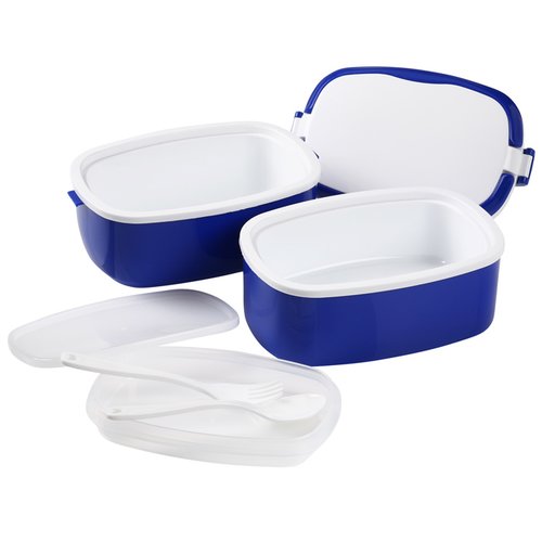 Additional Image 1 - a blue and white lunch box