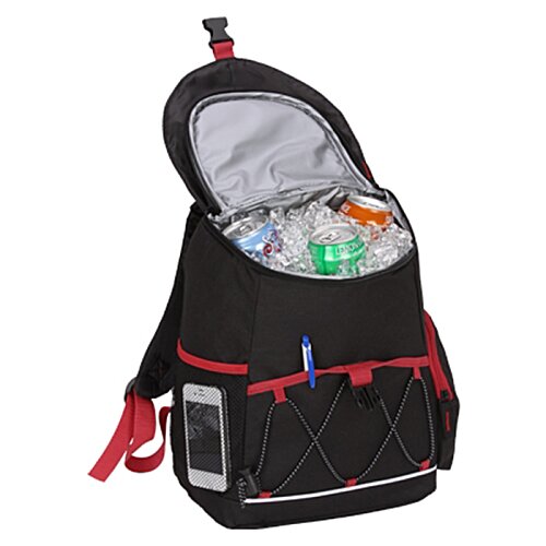 Additional Image 1 - a black backpack with red handles