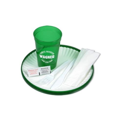 Additional Image 3 - a green cup and napkins on a plate
