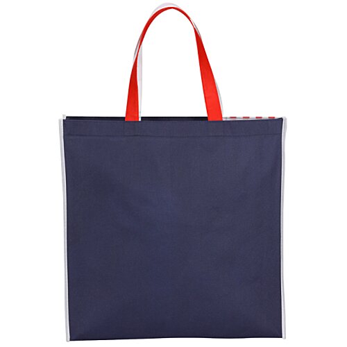 Additional Image 1 - a blue bag with red handles
