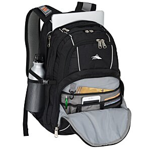 Additional Image 2 - a black backpack with a grey strap