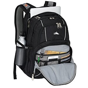 Additional Image 2 - a black backpack with a grey strap
