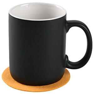 Additional Image 1 - a black mug with a white rim