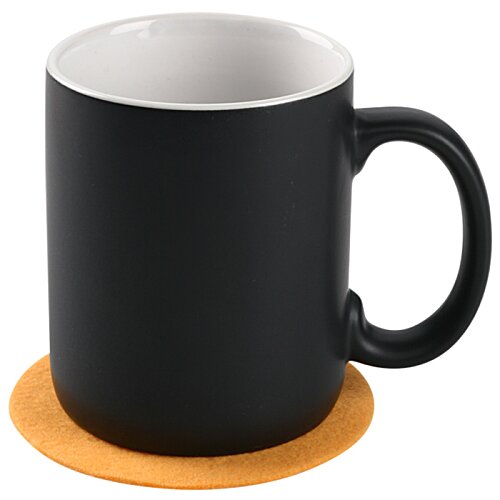 Additional Image 1 - a black mug with a white rim