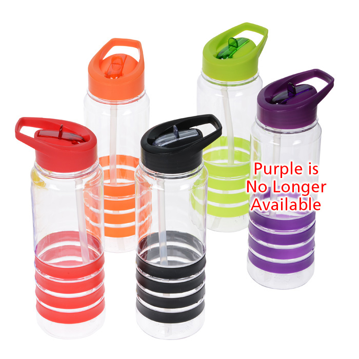 Poly-Pure Slim Grip Bottle with Flip Straw Lid - 25 oz.