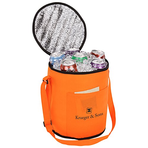Additional Image 1 - an orange cooler with a handle