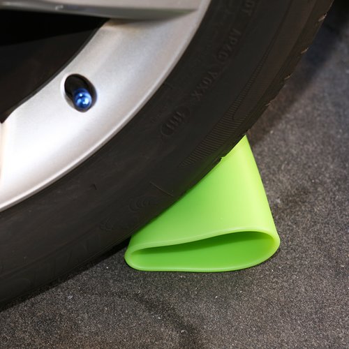 Additional Image 2 - a green rubber on a tire