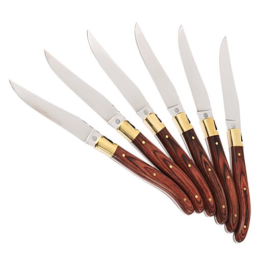 Additional Image 1 - a group of knives with wooden handles