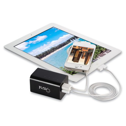 Additional Image 2 - a white tablet with a black battery charger