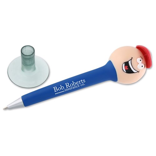 Additional Image 1 - a blue pen with a red cap and a white rubber base