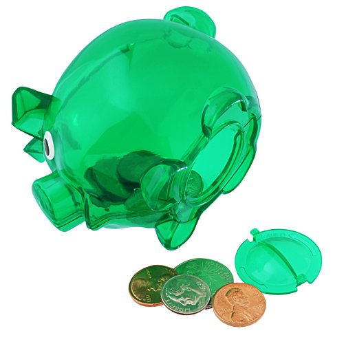 Additional Image 1 - a green piggy bank with coins