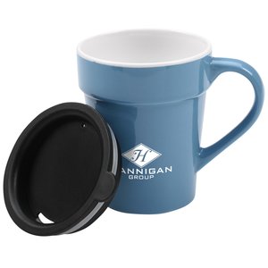 Additional Image 1 - a blue mug with a black lid
